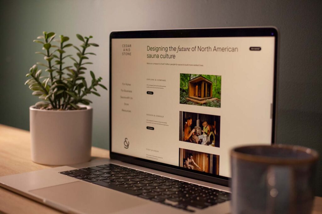 Home page design of Cedar & Stone Sauna