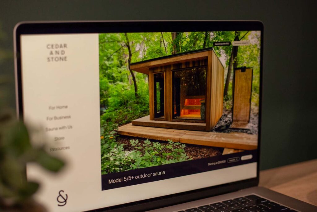 Website design for Cedar & Stone Sauna manufacturers